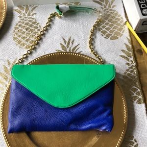 JCrew color block Clutch with strap